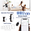 Miniatyrbild 4 av 6: Telefonstativ iPhone Stativ med Telefonhållare/Trådlös Fjärrkontroll för Mobiltelefon/Kamera/Webbkamera/GoPro, Lättvikts Bordsstativ för iOS/Android/Sma