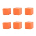 /EA/6ST Tomme terningekuber DIY Ufærdige terningeklodser Undervisningsfestpuslespil 6-sidede terninger Plastkuber Orange