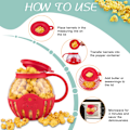 Miniatyrbild 3 av 5: Popcornpoppare i Glas för Mikrovågsugn, 2,25 Quart Original Popcornburk med Silikonlock, BPA-fri, Tål Maskindisk red