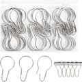 /EA/40 Stycken (Silver) Duschdraperiringar, Gardinringar, för Badrum, Vardagsrum, Sovrum