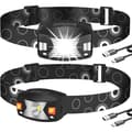 /EA/Oppladbare LED-hodelykter, 2-pakning rød USB-sensor IPX6-lading