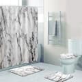 /EA/(Marmor Grå, 90x180CM) Duschdraperi Mögel- & Mögelresistent W