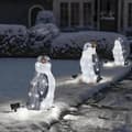 /EA/3 stk Lysende pingvin juledekorasjon