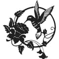 /EA/Rund metall Kolibri väggdekoration