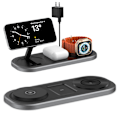 Miniatyrbild 1 av 6: 3 i 1 Trådlös Laddare för iPhone, Magnetisk Vikbar Laddstation för Magsafe för iPhone 15/14/13/12/Pro Max/Pro/Mini/Plus, Apple Watch 9/8/7/SE/ US plug