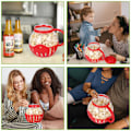 Miniatyrbild 5 av 5: Popcornpoppare i Glas för Mikrovågsugn, 2,25 Quart Original Popcornburk med Silikonlock, BPA-fri, Tål Maskindisk red
