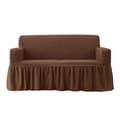 /EA/Enkelt Passende Sofaovertræk Universel Høj Stretch Holdbart Møbelbeskyttelse med Skørt (Mørk Curry), 2-4 Sæder 140-185cm