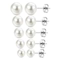 /EA/5 par øreringe Dame øreringe Hvide perleøreringe (4-8mm)