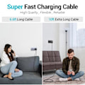 Miniatyrbild 5 av 6: Snabb laddningskabel USB-C till USB-C, hastighet på 480 Mbit/s, USB-IF certifierad, för iPhone, Android 2 m, typ-C till typ-C - TOPESCT