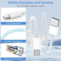 Miniatyrbild 2 av 6: USB-C-kabel, USB-C-kabel för USB A, Data upp till 480 Mbit/s, Vit, för iPhone, Android, Längd 2m, Vit - TOPESCT