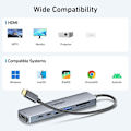 Miniatyrbild 6 av 6: TOPESCT USB C-adapter, USB C HDMI 4K-hubb, PD 100W, USB C 3.0, 2*USB 3.0, SD/TF-kortläsare, USB C multiport-docka 7-i-1