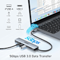 Miniatyrbild 4 av 6: TOPESCT USB C-adapter, USB C HDMI 4K-hubb, PD 100W, USB C 3.0, 2*USB 3.0, SD/TF-kortläsare, USB C multiport-docka 7-i-1