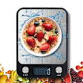 Miniatyrbild 1 av 6: Högprecisions elektronisk köksvåg 10000g/1g med bakgrundsbelyst LCD-skärm, rostfritt stål, smart digital. svart