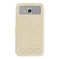 Miniatyrbillede 3 af 4: ZTE Axon 7 MINI kvalitets beige pung etui i krokodillestil PU læder fra PH26®