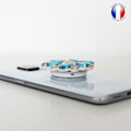 Miniatyrbild 4 av 4: Vikbar mobiltelefonhållare för TP-Link Neffos A5 Super Diamond Design - Turkos & vit diamant Turkos