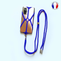 Miniatyrbillede 2 af 4: Coque cordon silikone kompatibel med Samsung Galaxy A21 Simple SCV49 stødabsorberende med justerbar nakkestrop - BLÅ