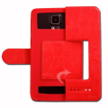 Miniatyrbild 3 av 4: Super Pack-skydd för Infinix Hot 6X Extra Slim 2 Eco-läderfönster + 2 högtransparens skyddsglasögon RÖDA