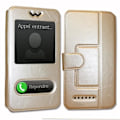 Pikkukuva 3 / 4: Super Pack Cover Infinix Zero 6 Pro Extra Slim 2 Windows eko-nahka + läpinäkyvä karkaistu lasi GOLD GOLD