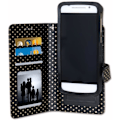 Miniatyrbillede 2 af 4: Smartphone cover - PH26 - Desire 19+ - Øko-læder sort - Kortlomme - Indbygget spejl Svart