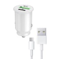 Pikkukuva 1 / 4: Autolaturipaketti Samsung Galaxy A42 5G USB - USB Type C Pikalataus 30 W PD & QC 3.0 + 1 Type C kaapeli - 2 porttia