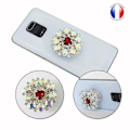 Pikkukuva 1 / 4: Taitettava matkapuhelinteline Infinix S5 Lite Super Diamond Designille - punainen ja valkoinen timantti Röd