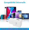 Miniatyrbild 3 av 6: Pack Laddare + Kabel - Sharp - Aquos R9 - Snabbladdning 3A - USB-Type C - Optimal säkerhet
