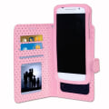 Miniatyrbild 2 av 4: Housse folio - PH26® - Aquos S3 mini - Ekologiskt läder rosa - Guldprickar - Inbyggt spegel Rosa med gyllene prickar