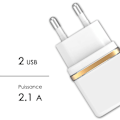 Pikkukuva 3 / 3: Verkkolaturi Oppo F27 5G:lle erittäin tehokas ja nopea 2X USB 5V / 2.1A + 1A täysin turvallisesti