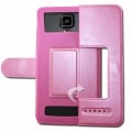 Miniatyrbild 3 av 4: Huawei Honor Play 7 Extra Slim Pink Folio Case X 2 Windows i ekologiskt kvalitetsläder med magnetisk stängning och sömmar