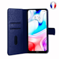 Miniatyrbillede 3 af 4: Pungcover dedikeret til Xiaomi Redmi 8 med magnetisk fane, kortopbevaring og videounderstøttelse - Blå Blå