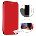 Miniatyrbillede 1 af 4: Etui housse folio - PH26® - Blackberry Leap - Øko-læder med præg - Rød - Semi-stiv Röd
