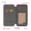 Miniatyrbillede 2 af 4: Foliokortholderetuiet i pink-kornet øko-læder til Huawei Y7 Prime 2018 by PH26