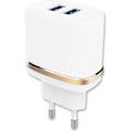 Miniatyrbillede 1 af 4: Lader - Duoduogo - J6+ - Ultra-hurtig - 2 USB-porte - 3.1A i alt Vit