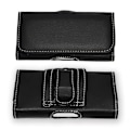 Miniatyrbillede 1 af 4: Étui pochette - Hisense - U966 Copacabana - Læder med korn - Magnetisk lukning - Sort Svart