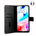 Miniatyrbillede 3 af 4: Pungcover dedikeret til Xiaomi Redmi 8 med magnetisk fane, kortopbevaring og videounderstøttelse - Sort Svart