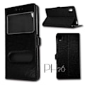 Miniatyrbillede 1 af 3: Sort folio vindueskasse cover til SONY XPERIA C4 by PH26® Svart