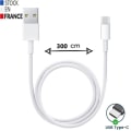 Pikkukuva 2 / 4: USB Type C -kaapeli Honor 50 -pikalataukseen - Pikalataus-synkronointikaapeli tiedonsiirtoon - 3 metrin kaapeli Vit