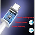 Miniatyrbillede 4 af 4: 60 W USB C til USB C-kabel - 1 meter til Doogee Y7 plus, 3.1A PD hurtigopladningskabel Vit