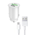 Pikkukuva 1 / 4: Autolaturipaketti Oppo A92s:lle USB-USB Type C -pikalataus 30 W PD & QC 3.0 + 1 Type C -kaapeli - 2 porttia
