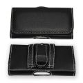 Miniatyrbillede 1 af 4: Etui taske - Doogee - X5 Max Pro - Prægnet læder - Magnetlukning - Bæltekrog Svart