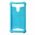 Miniatyrbillede 2 af 4: Bagcover til ZTE Blade A3Y læderstil silikone gel konturer anti-shock cover [tillader trådløs opladning] - Blå Blå