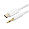 Miniatyrbillede 1 af 5: Adapterkabel - PH26 - USB Type-C til Jack 3,5mm - Plug and Play - Kompatibel med Sharp Basio Active2 - Hvid