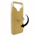 Miniatyrbillede 2 af 4: Huawei Y7 Prime PACK Guld rhinestone bagcover med ring + 2 hærdede glas MAKSIMAL hårdhed