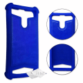 Miniatyrbillede 1 af 4: Bagcover til LG Aristo 5 læderstil silikone gel contours anti-shock cover [tillader trådløs opladning] - Blå Blå