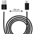 Pikkukuva 1 / 4: Mikro-USB-kaapeli Samsung Galaxy A10:lle Nylon-punottu USB-kaapeli 1,3 metrin pikalataus-synkronointi-tiedonsiirtokaapeli - MUSTA