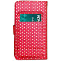 Miniatyrbillede 3 af 4: Folio cover til Oppo A74 4G øko-læder pung format - dobbelt indvendig klap kortholder magnetisk lukning - RØD Röd