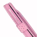 Miniatyrbild 3 av 4: PH26® Foliofodral till Panasonic Eluga C med guldprickar i rosa ekoläder med korthållare, spegel och synliga sömmar