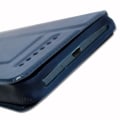 Miniatyrbillede 4 af 4: Super Pack Cover til Xiaomi Redmi 10X 4G Extra Slim 2 Eco-lædervinduer + 2 beskyttelsesbriller med høj gennemsigtighed TURKIS BLÅ