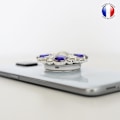 Pikkukuva 4 / 4: Taitettava matkapuhelinteline Huawei Honor Play 4 Prolle Super Diamond Design - Sininen ja valkoinen timantti Vit