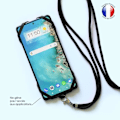 Miniatyrbillede 4 af 4: Silikone ledning etui kompatibelt med Samsung Galaxy J7 (2016) stødsikker med justerbar halsrem - SORT